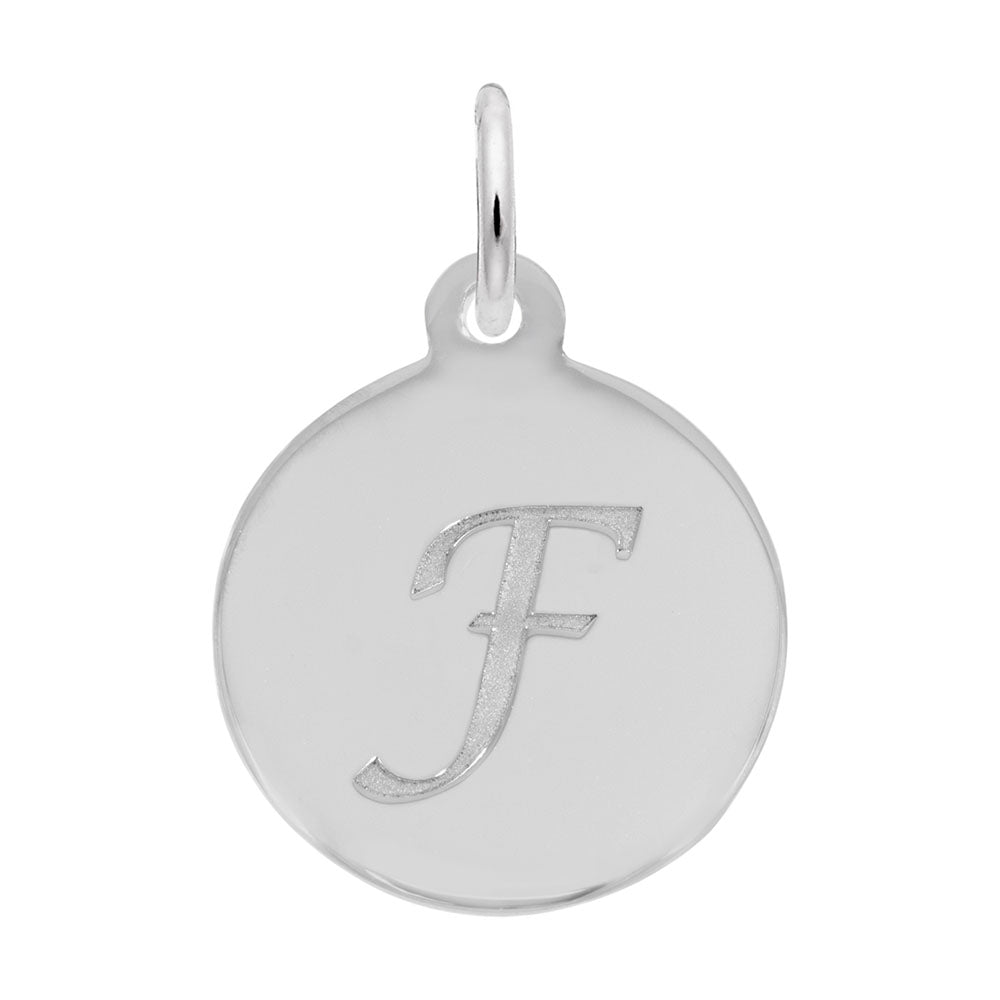 Rembrandt Charms - Script Initial Disc Charm-Letter F - 1896-006 Rembrandt Charms Charm Birmingham Jewelry