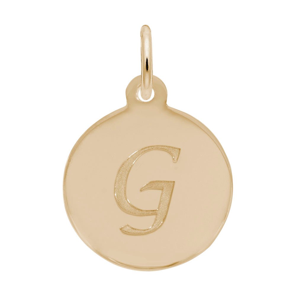 Rembrandt Charms - Script Initial Disc Charm-Letter G - 1896-007 Rembrandt Charms Charm Birmingham Jewelry