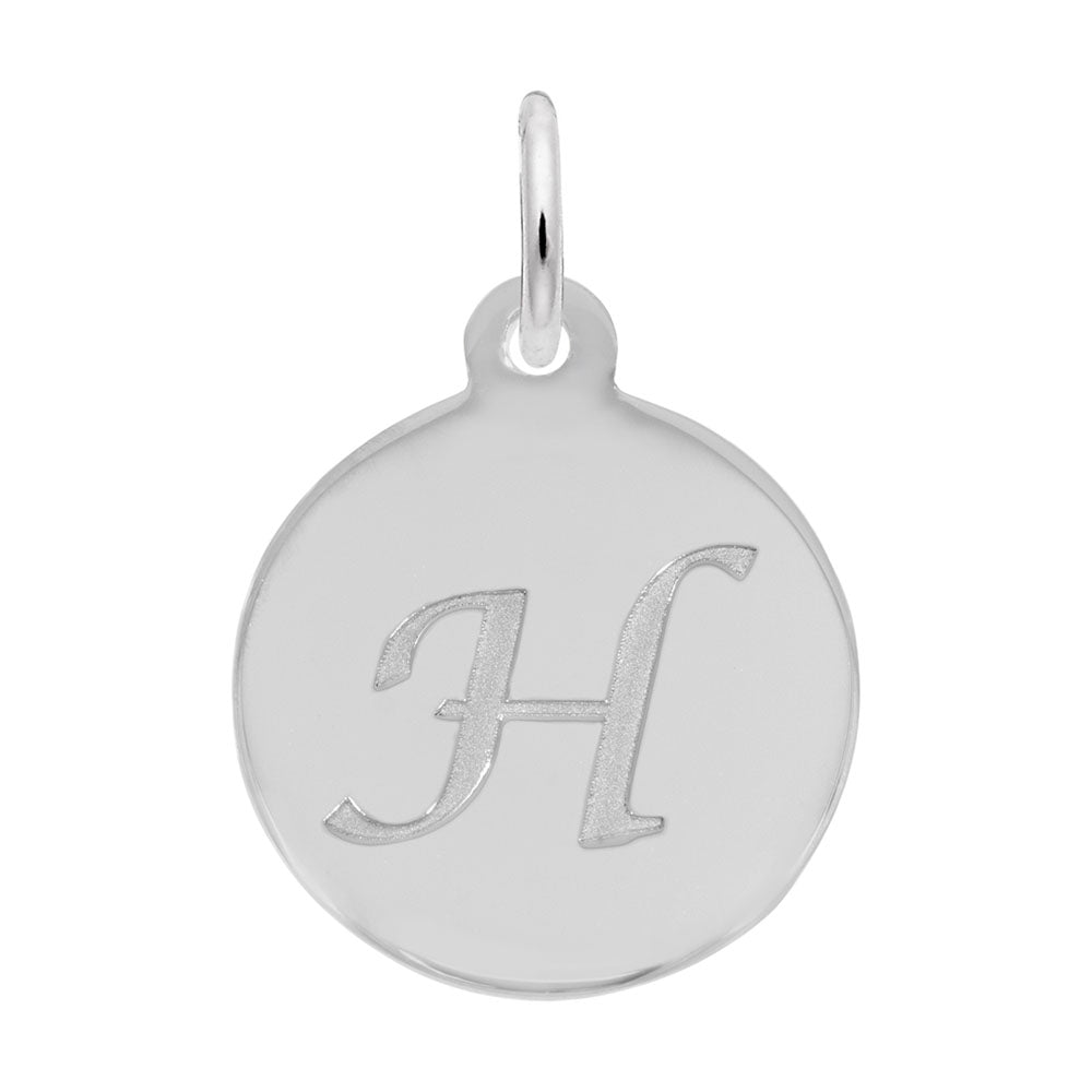 Rembrandt Charms - Script Initial Disc Charm-Letter H - 1896-008 Rembrandt Charms Charm Birmingham Jewelry