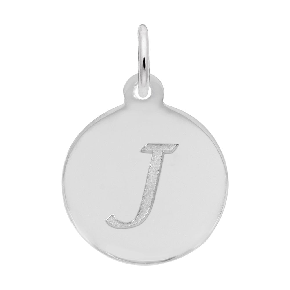 Rembrandt Charms - Script Initial Disc Charm-Letter J - 1896-010 Rembrandt Charms Charm Birmingham Jewelry