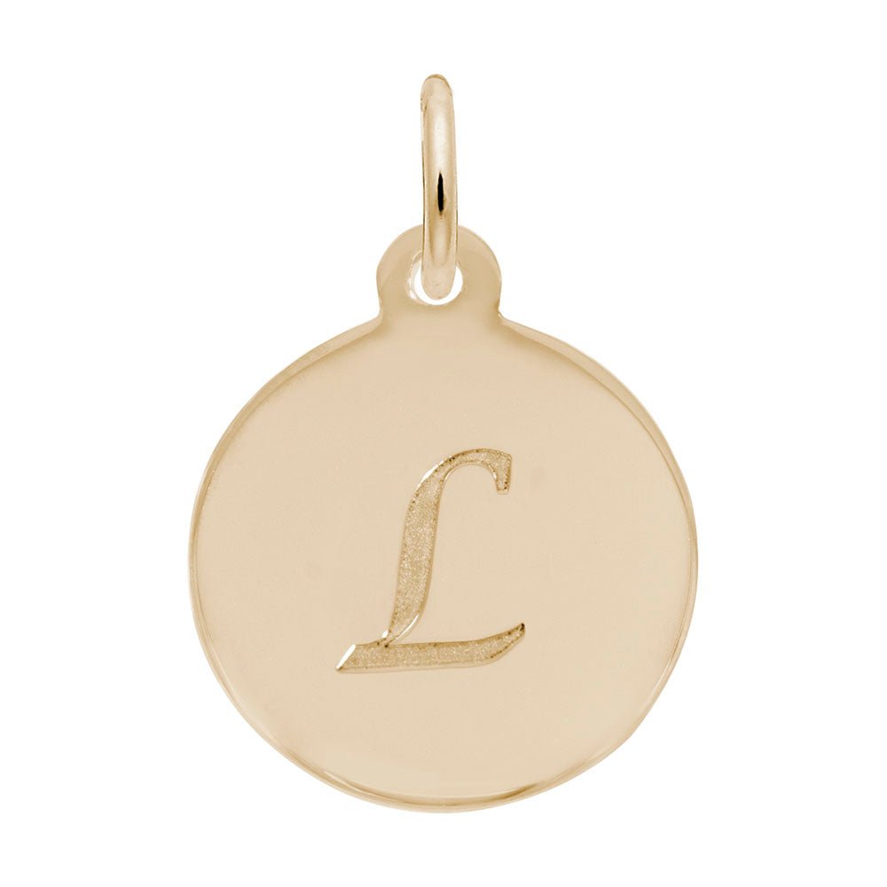 Rembrandt Charms - Script Initial Disc Charm-Letter L - 1896-012 Rembrandt Charms Charm Birmingham Jewelry