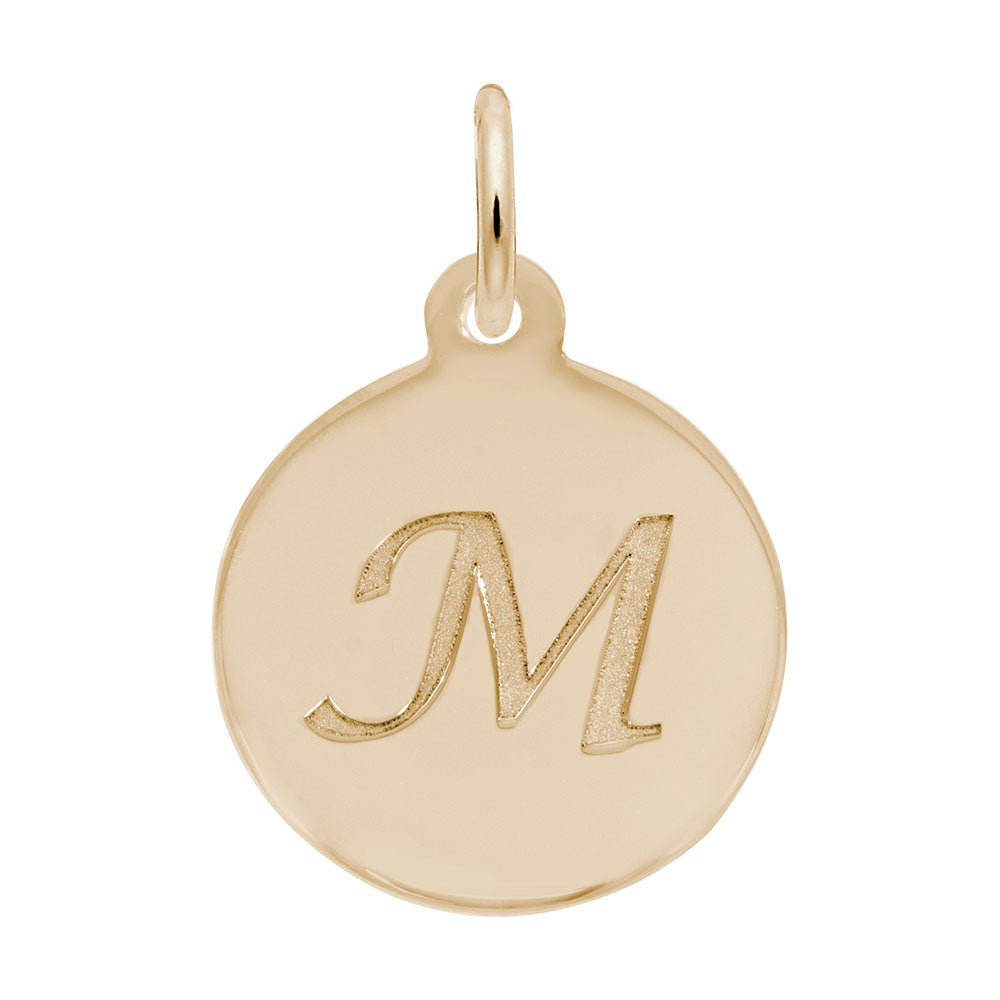 Rembrandt Charms - Script Initial Disc Charm-Letter M - 1896-013 Rembrandt Charms Charm Birmingham Jewelry
