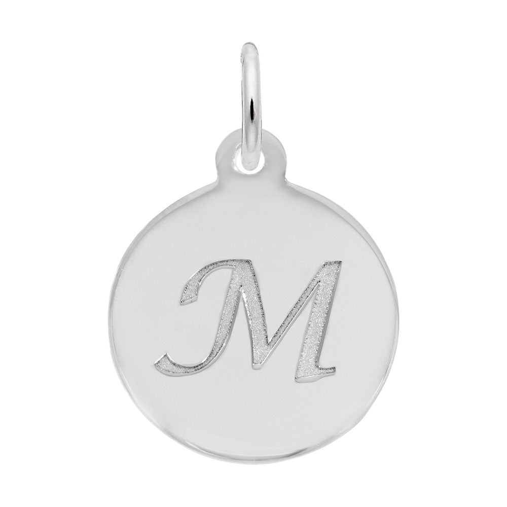 Rembrandt Charms - Script Initial Disc Charm-Letter M - 1896-013 Rembrandt Charms Charm Birmingham Jewelry
