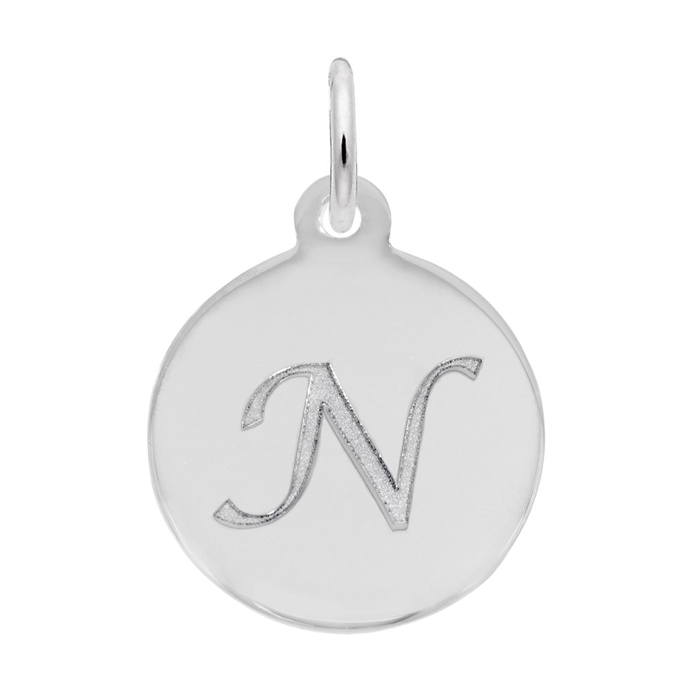 Rembrandt Charms - Script Initial Disc Charm-Letter N - 1896-014 Rembrandt Charms Charm Birmingham Jewelry