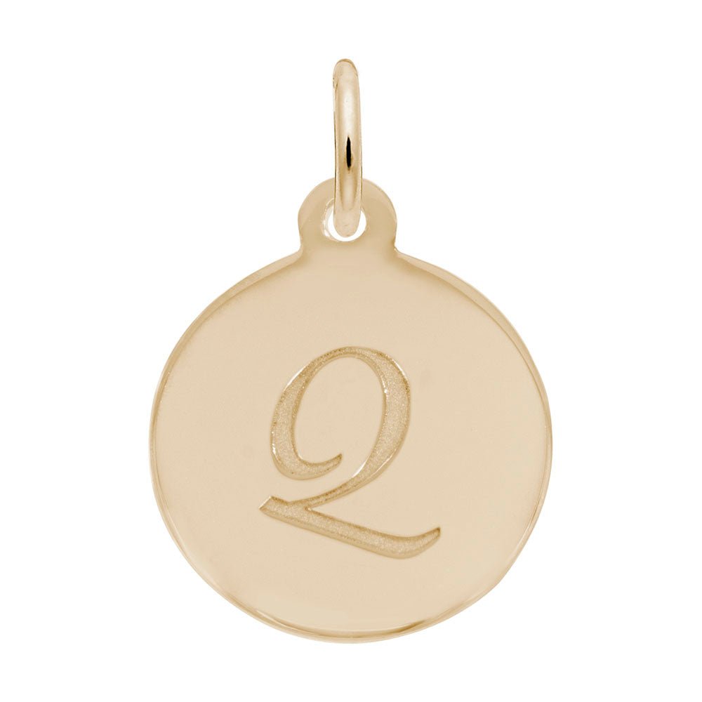 Rembrandt Charms - Script Initial Disc Charm-Letter Q - 1896-017 Rembrandt Charms Charm Birmingham Jewelry