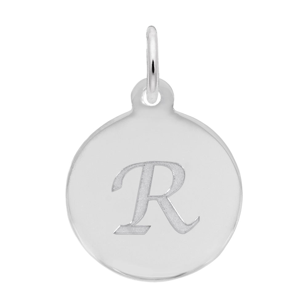 Rembrandt Charms - Script Initial Disc Charm-Letter R - 1896-018 Rembrandt Charms Charm Birmingham Jewelry