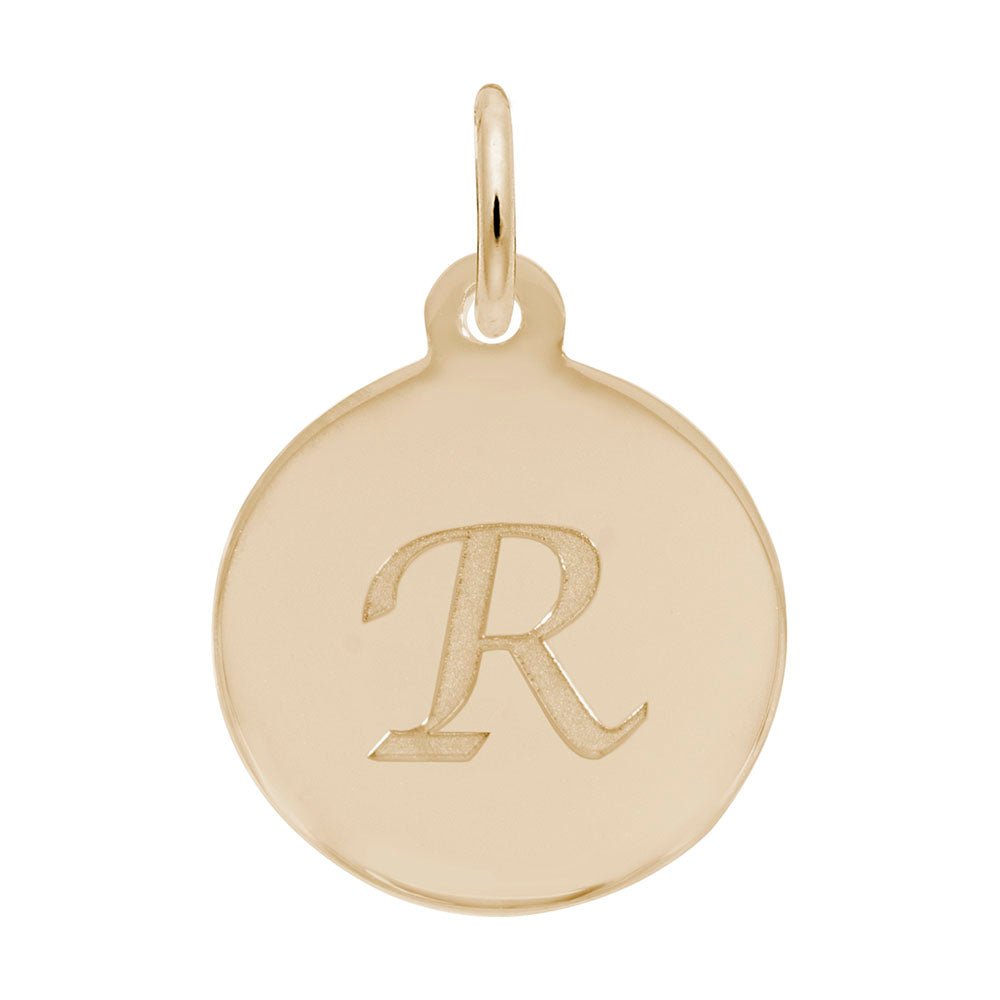 Rembrandt Charms - Script Initial Disc Charm-Letter R - 1896-018 Rembrandt Charms Charm Birmingham Jewelry