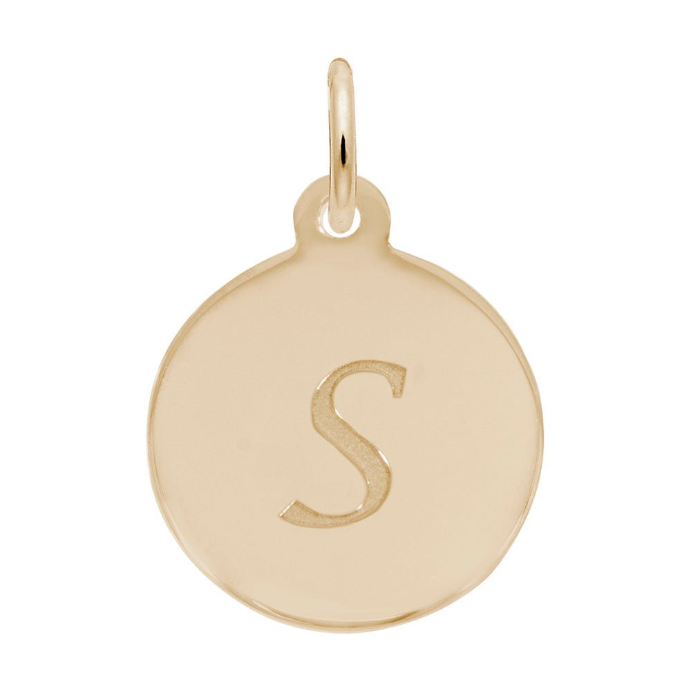 Rembrandt Charms - Script Initial Disc Charm-Letter S - 1896-019 Rembrandt Charms Charm Birmingham Jewelry