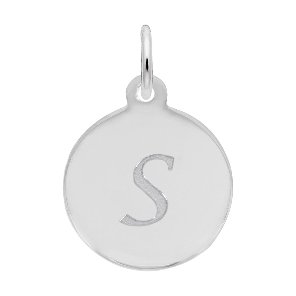 Rembrandt Charms - Script Initial Disc Charm-Letter S - 1896-019 Rembrandt Charms Charm Birmingham Jewelry