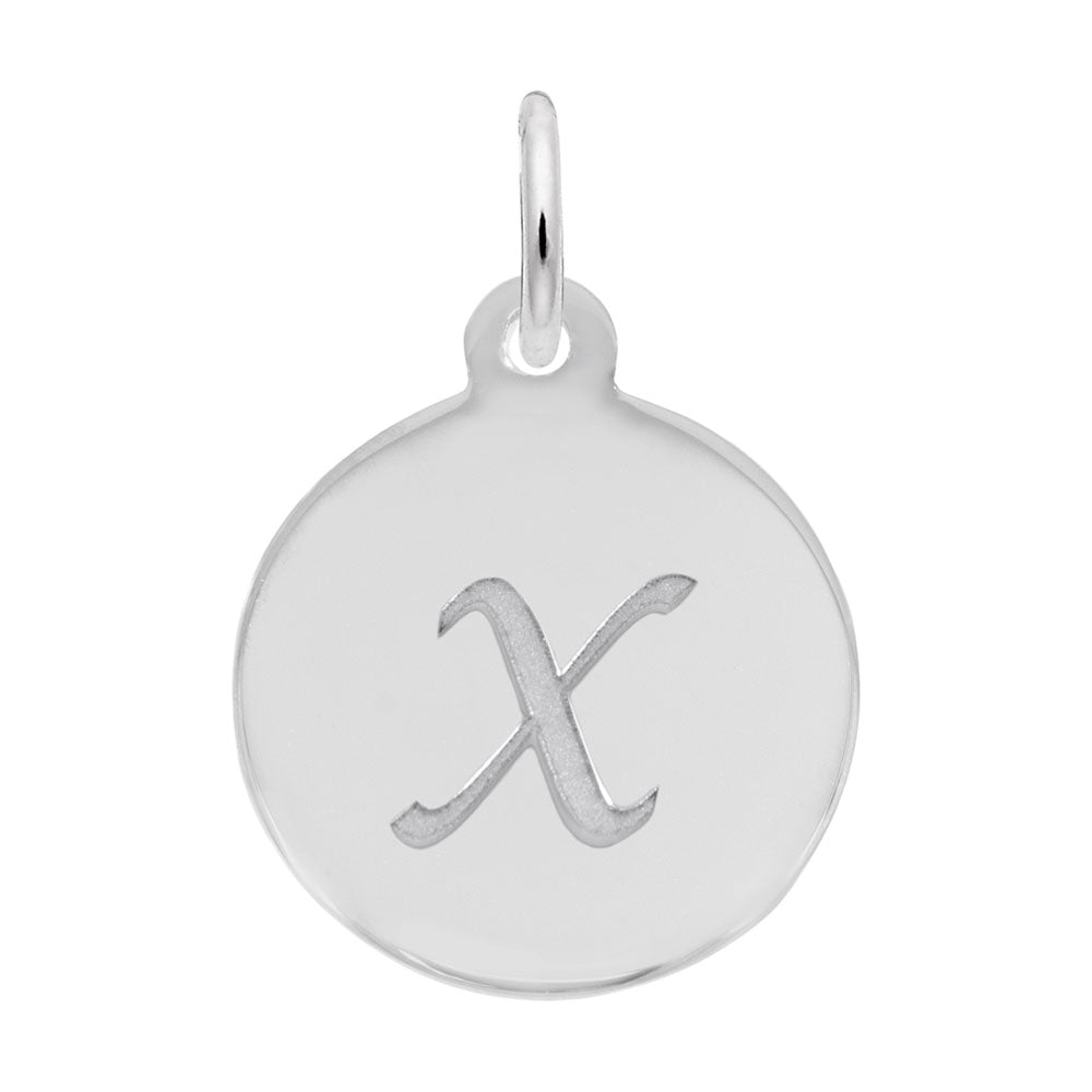 Rembrandt Charms - Script Initial Disc Charm-Letter X - 1896-024 Rembrandt Charms Charm Birmingham Jewelry