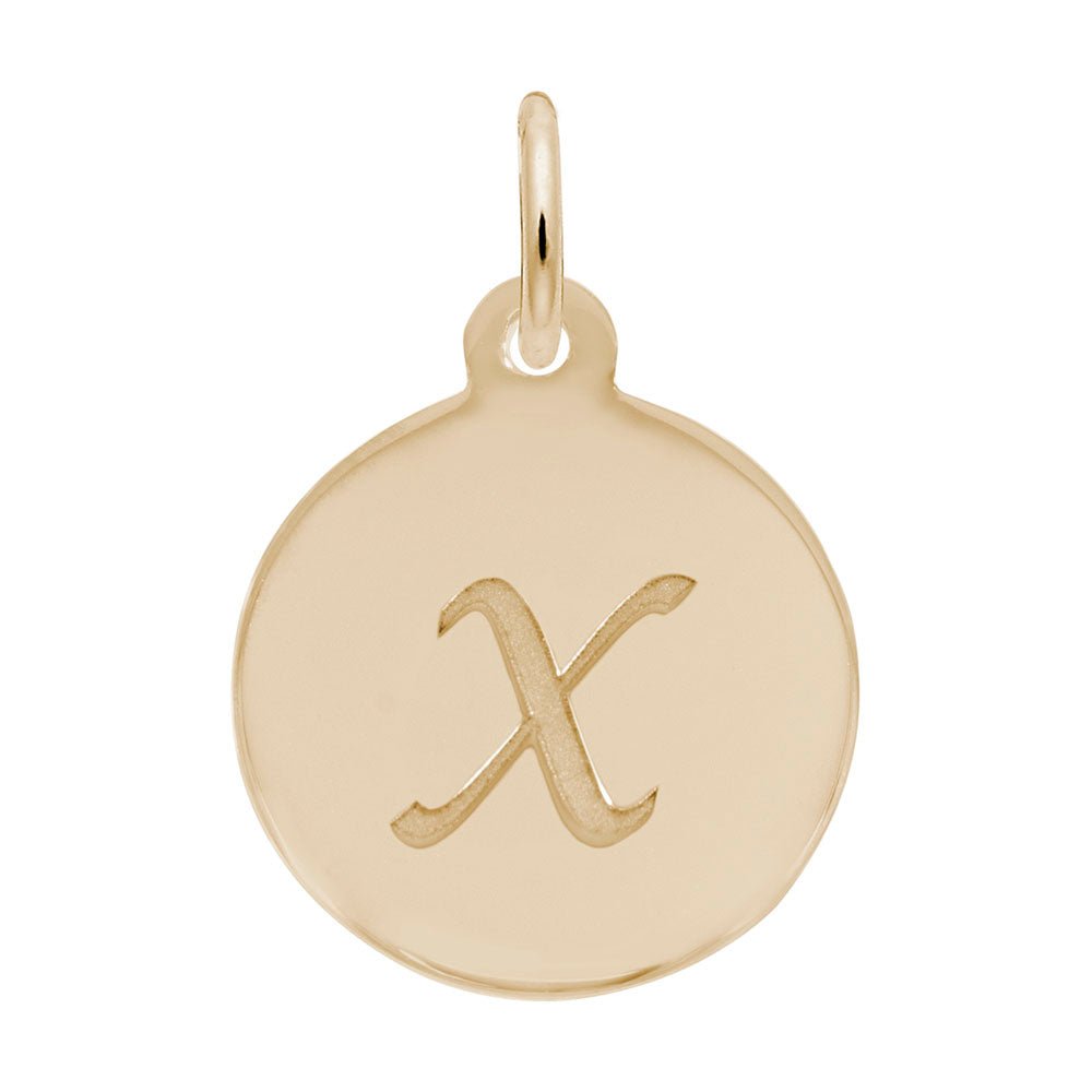 Rembrandt Charms - Script Initial Disc Charm-Letter X - 1896-024 Rembrandt Charms Charm Birmingham Jewelry