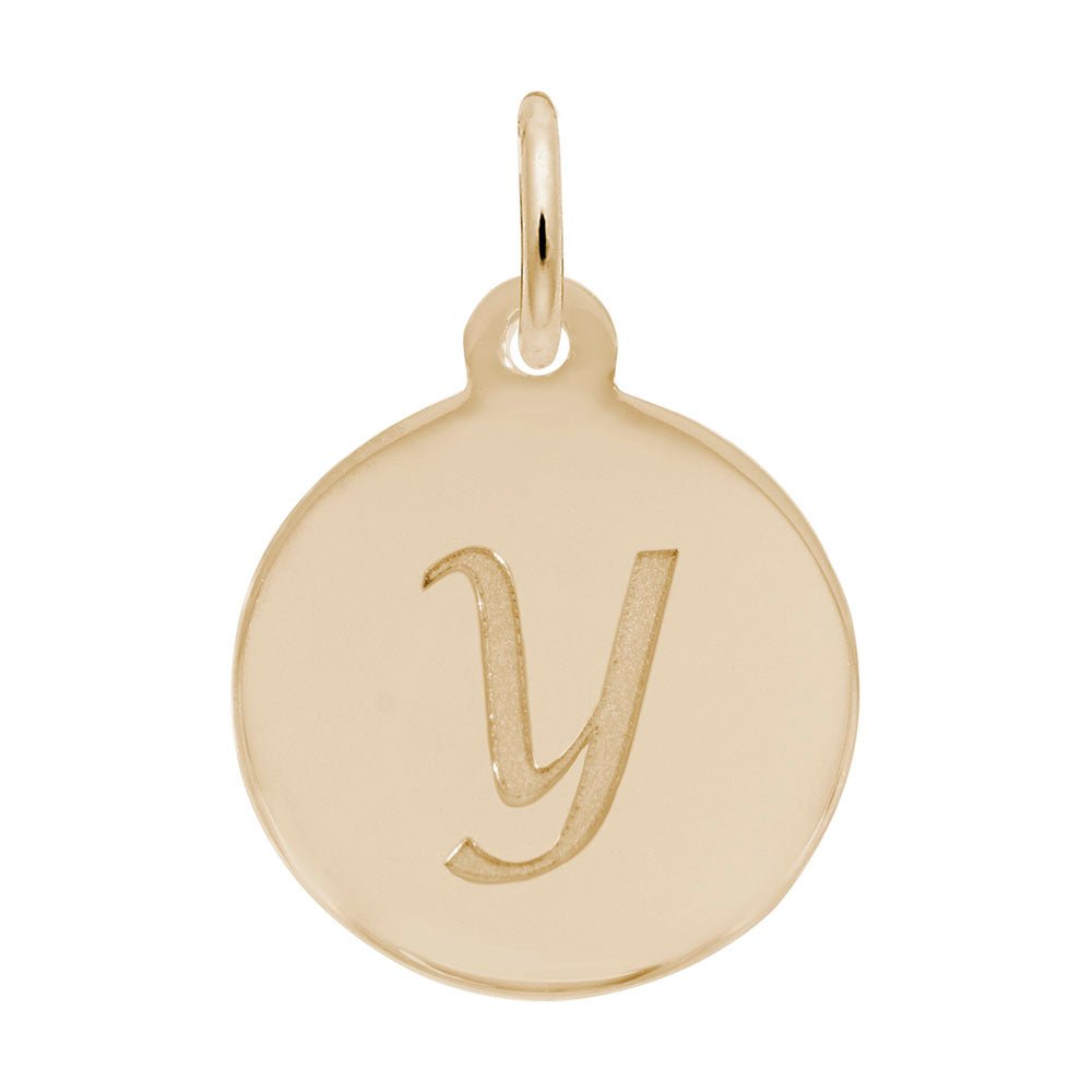 Rembrandt Charms - Script Initial Disc Charm-Letter Y - 1896-025 Rembrandt Charms Charm Birmingham Jewelry