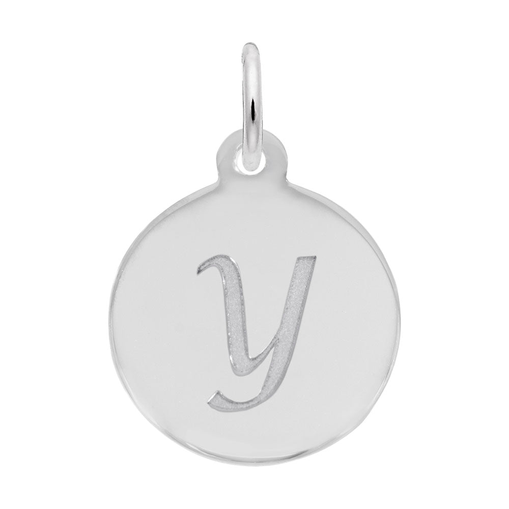 Rembrandt Charms - Script Initial Disc Charm-Letter Y - 1896-025 Rembrandt Charms Charm Birmingham Jewelry