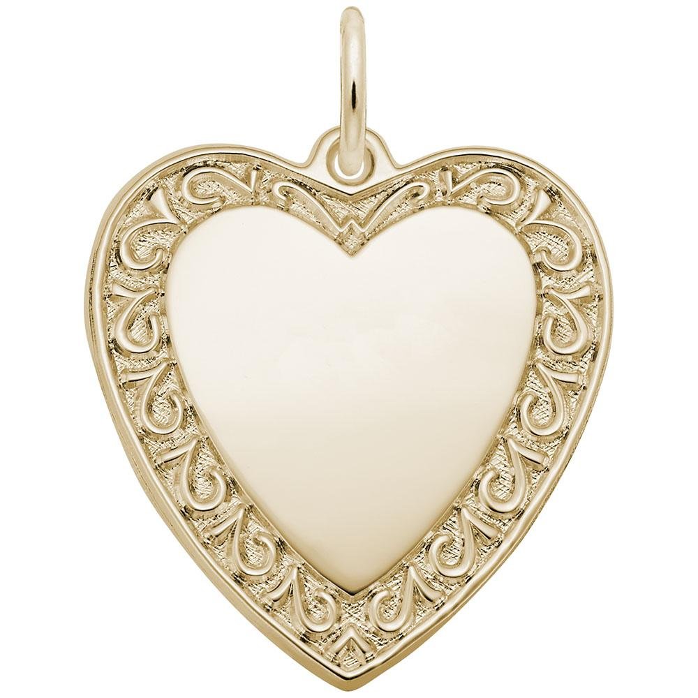 Rembrandt Charms - Scrolled Classic Heart Charm - 1495 Rembrandt Charms Charm Birmingham Jewelry
