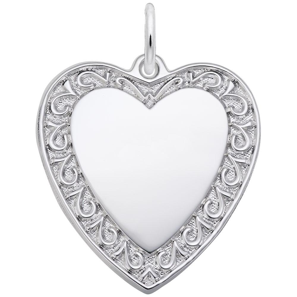 Rembrandt Charms - Scrolled Classic Heart Charm - 1495 Rembrandt Charms Charm Birmingham Jewelry