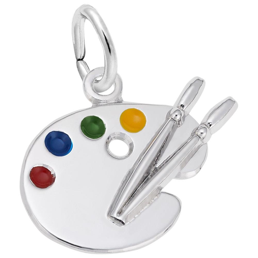Rembrandt Charms - Small Artist Palette Charm - 0800 Rembrandt Charms Charm Birmingham Jewelry