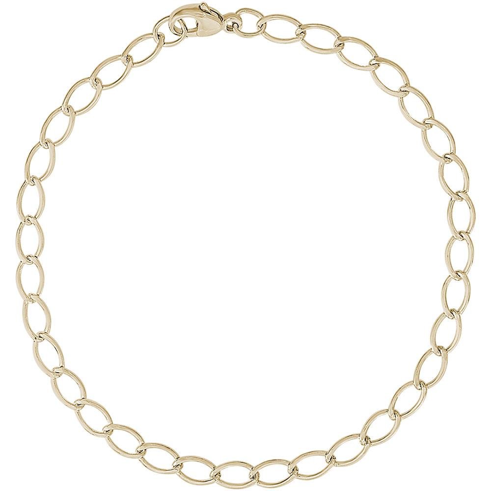 Rembrandt Charms - Small Elongated Oval Link Classic Charm Bracelet - 20-0106 Rembrandt Charms Bracelet Birmingham Jewelry