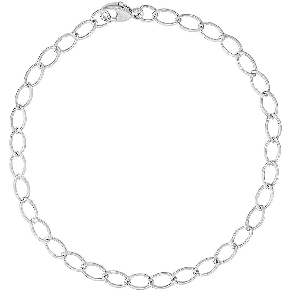 Rembrandt Charms - Small Elongated Oval Link Classic Charm Bracelet - 20-0106 Rembrandt Charms Bracelet Birmingham Jewelry