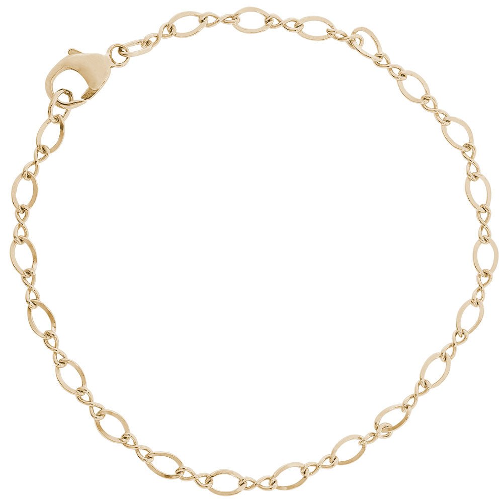 Rembrandt Charms - Small Figure Eight Link Classic Charm Bracelet - 20-0102 Rembrandt Charms Bracelet Birmingham Jewelry