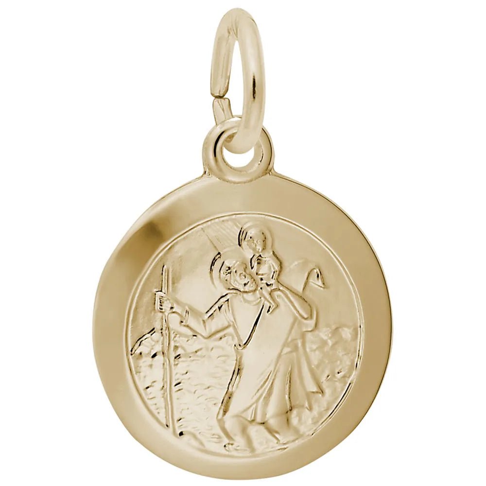 Rembrandt Charms - Small St. Christopher Disc Charm - 4434 Rembrandt Charms Charm Birmingham Jewelry
