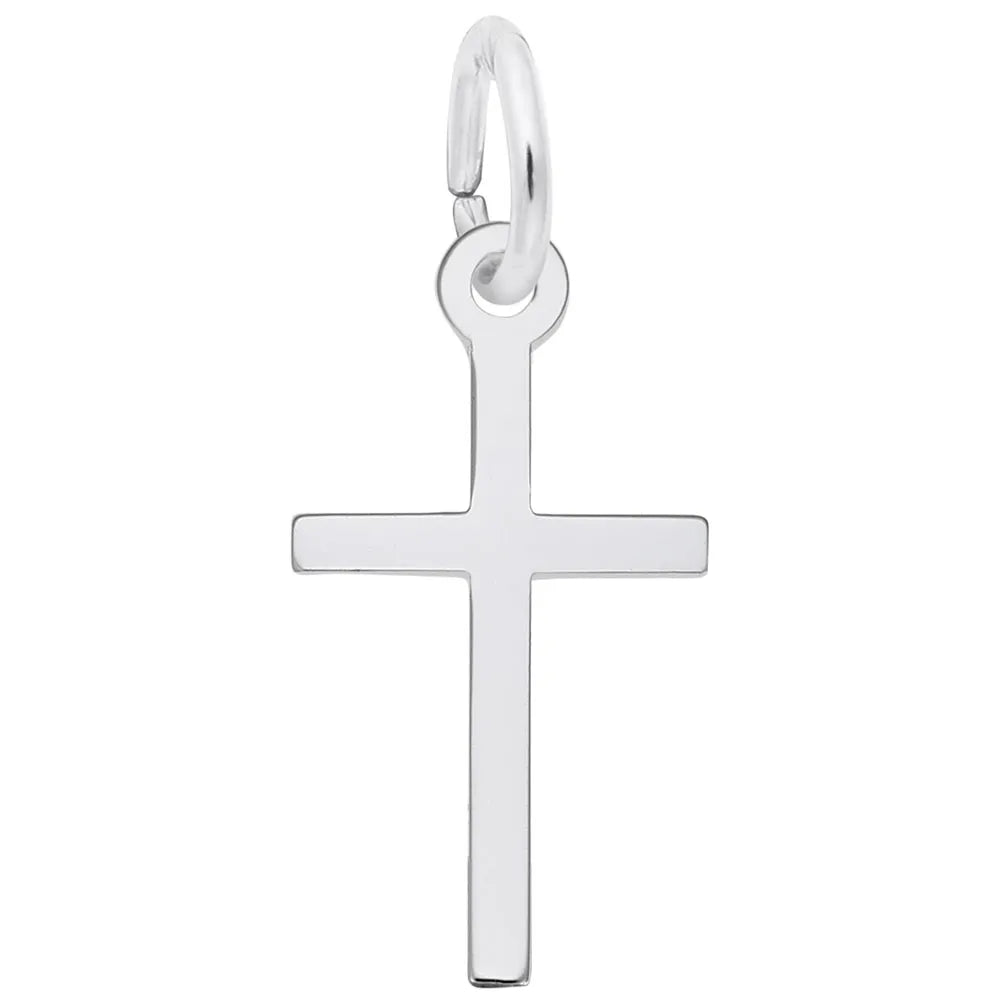 Rembrandt Charms - Small Thin Cross Charm - 4915 Rembrandt Charms Charm Birmingham Jewelry
