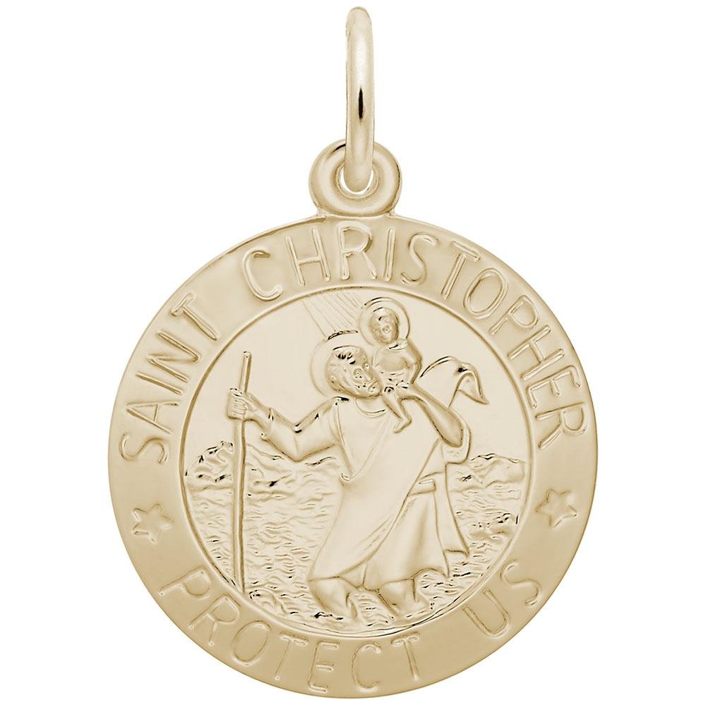 Rembrandt Charms - St. Christopher Disc Charm - 0590 Rembrandt Charms Charm Birmingham Jewelry