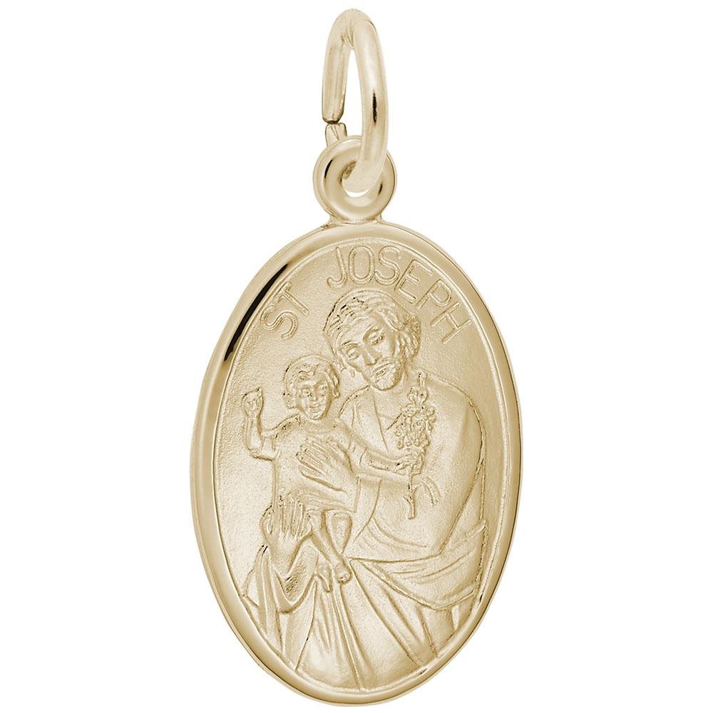 Rembrandt Charms - St. Joseph Oval Disc Charm - 3389 Rembrandt Charms Charm Birmingham Jewelry
