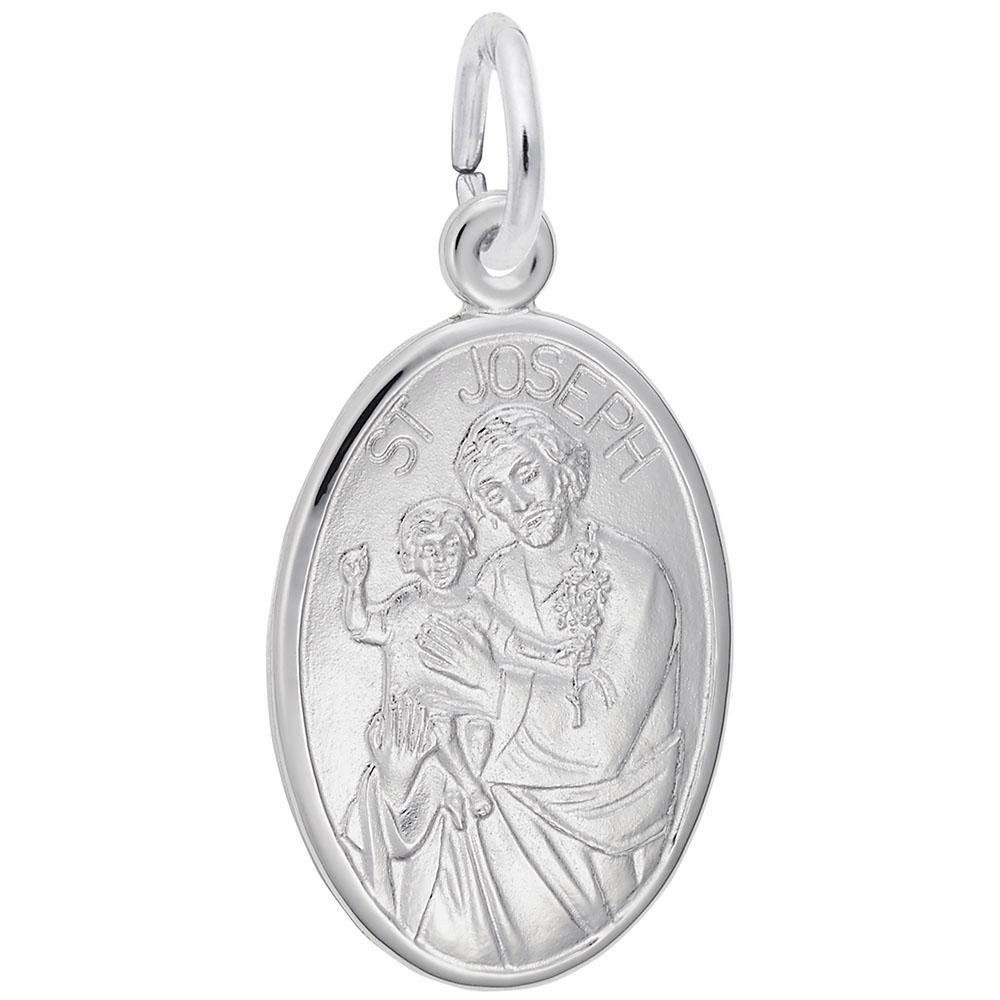 Rembrandt Charms - St. Joseph Oval Disc Charm - 3389 Rembrandt Charms Charm Birmingham Jewelry