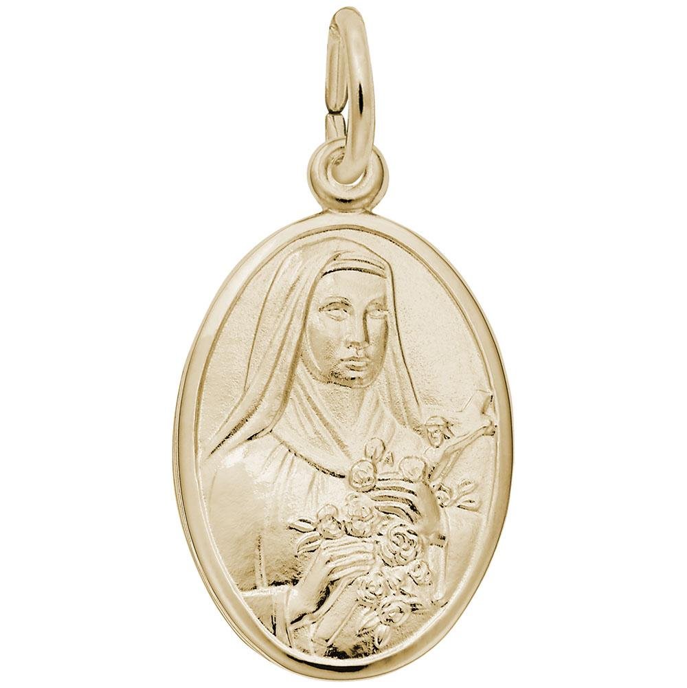 Rembrandt Charms - St. Theresa Oval Disc Charm - 3368 Rembrandt Charms Charm Birmingham Jewelry