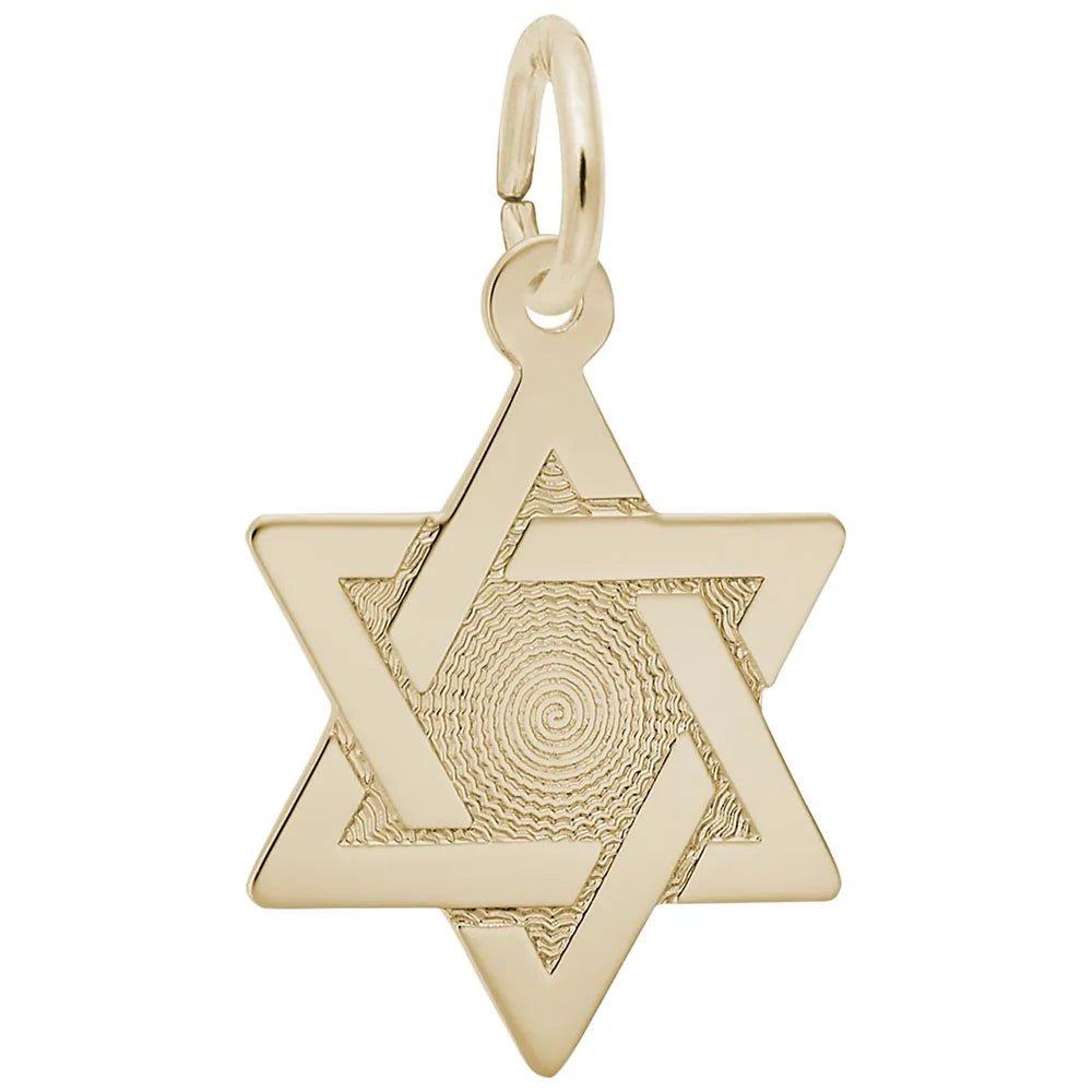 Rembrandt Charms - Star of David with Brocade Center Charm - 8301 Rembrandt Charms Charm Birmingham Jewelry