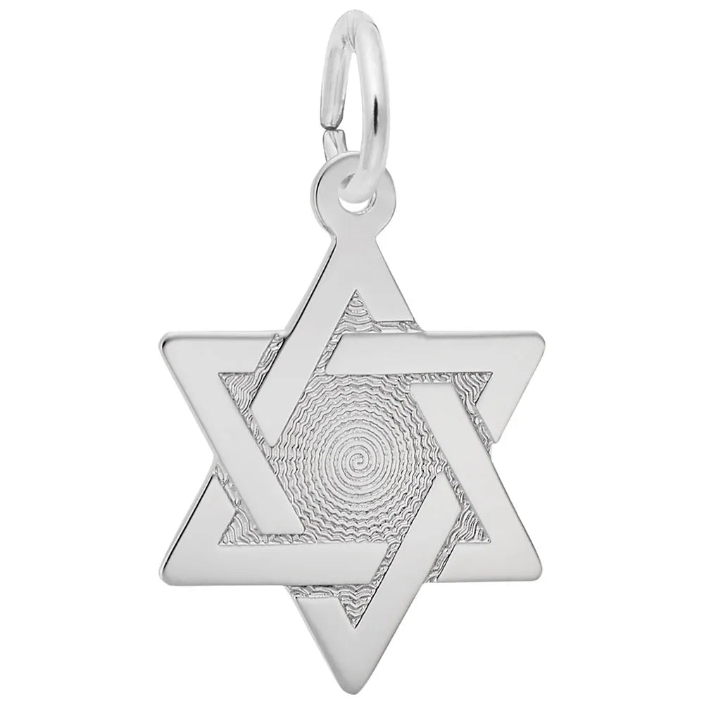 Rembrandt Charms - Star of David with Brocade Center Charm - 8301 Rembrandt Charms Charm Birmingham Jewelry