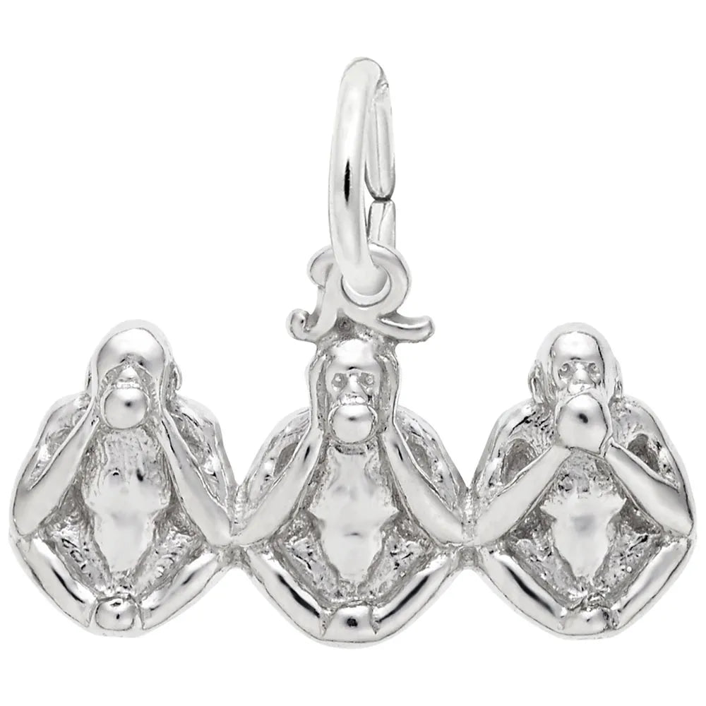Rembrandt Charms - Three Monkeys Charm - 8205 Rembrandt Charms Charm Birmingham Jewelry