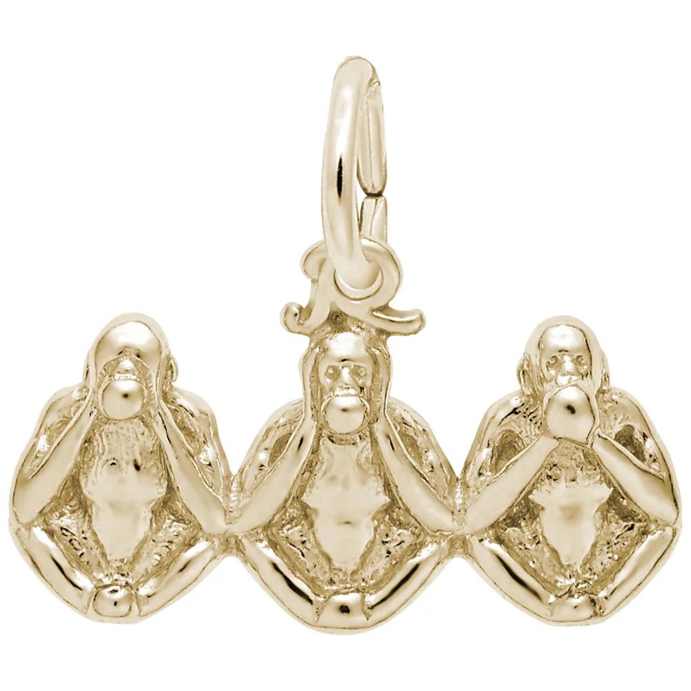 Rembrandt Charms - Three Monkeys Charm - 8205 Rembrandt Charms Charm Birmingham Jewelry