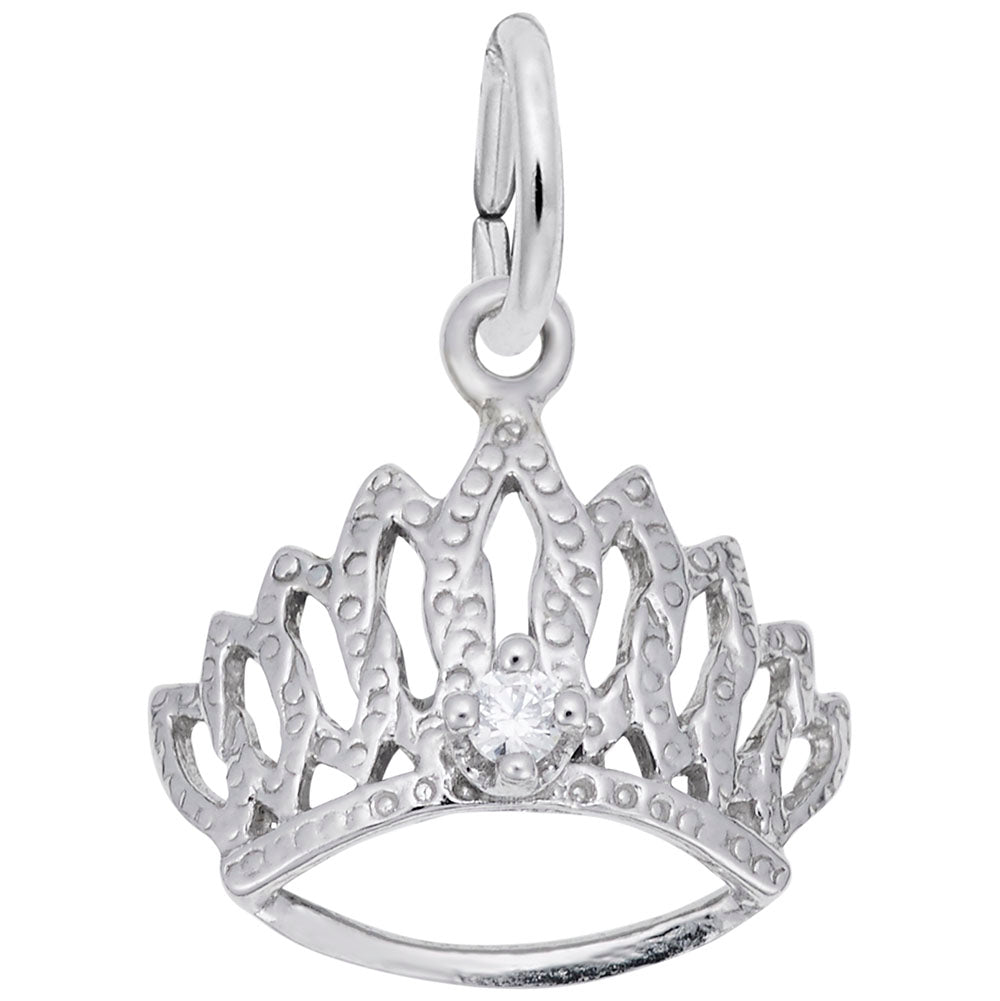 Rembrandt Charms - Tiara With April Stone - 1548-004 Rembrandt Charms Charm Birmingham Jewelry