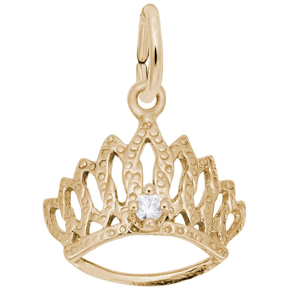 Rembrandt Charms - Tiara With April Stone - 1548-004 Rembrandt Charms Charm Birmingham Jewelry
