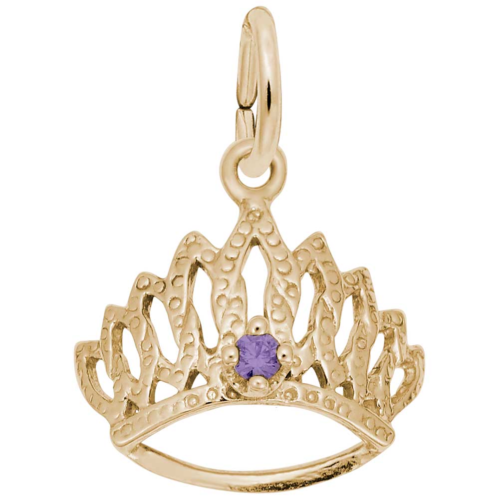 Rembrandt Charms - Tiara With February Stone - 1548-002 Rembrandt Charms Charm Birmingham Jewelry