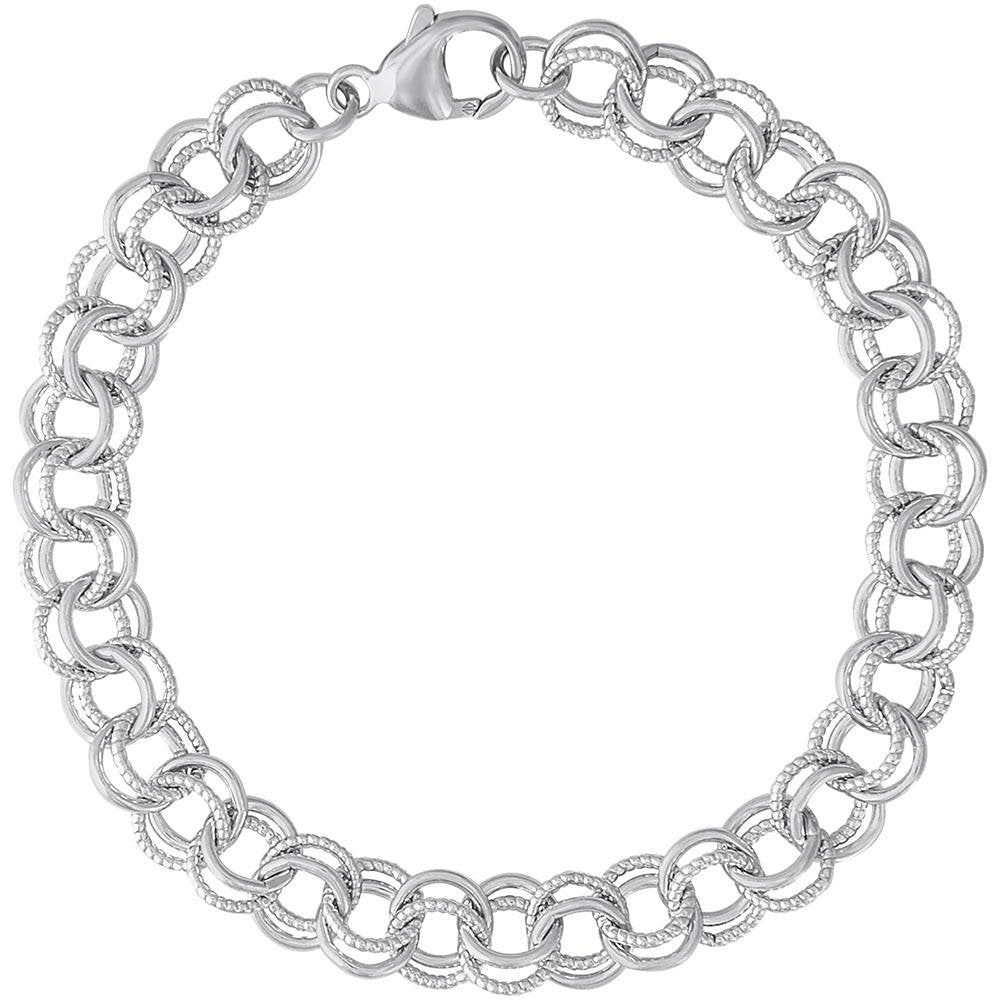 Rembrandt Charms - Twisted Cable Double Link Classic Charm Bracelet - 20-0383 Rembrandt Charms Bracelet Birmingham Jewelry
