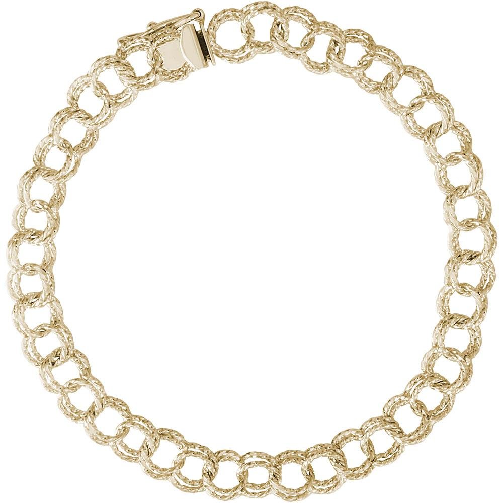 Rembrandt Charms - Twisted Double Link Curb Classic Charm Bracelet - 20-0028 Rembrandt Charms Bracelet Birmingham Jewelry