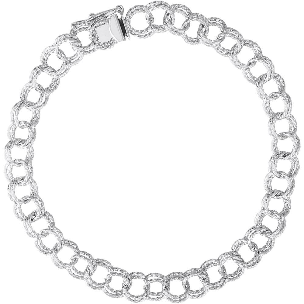 Rembrandt Charms - Twisted Double Link Curb Classic Charm Bracelet - 20-0028 Rembrandt Charms Bracelet Birmingham Jewelry
