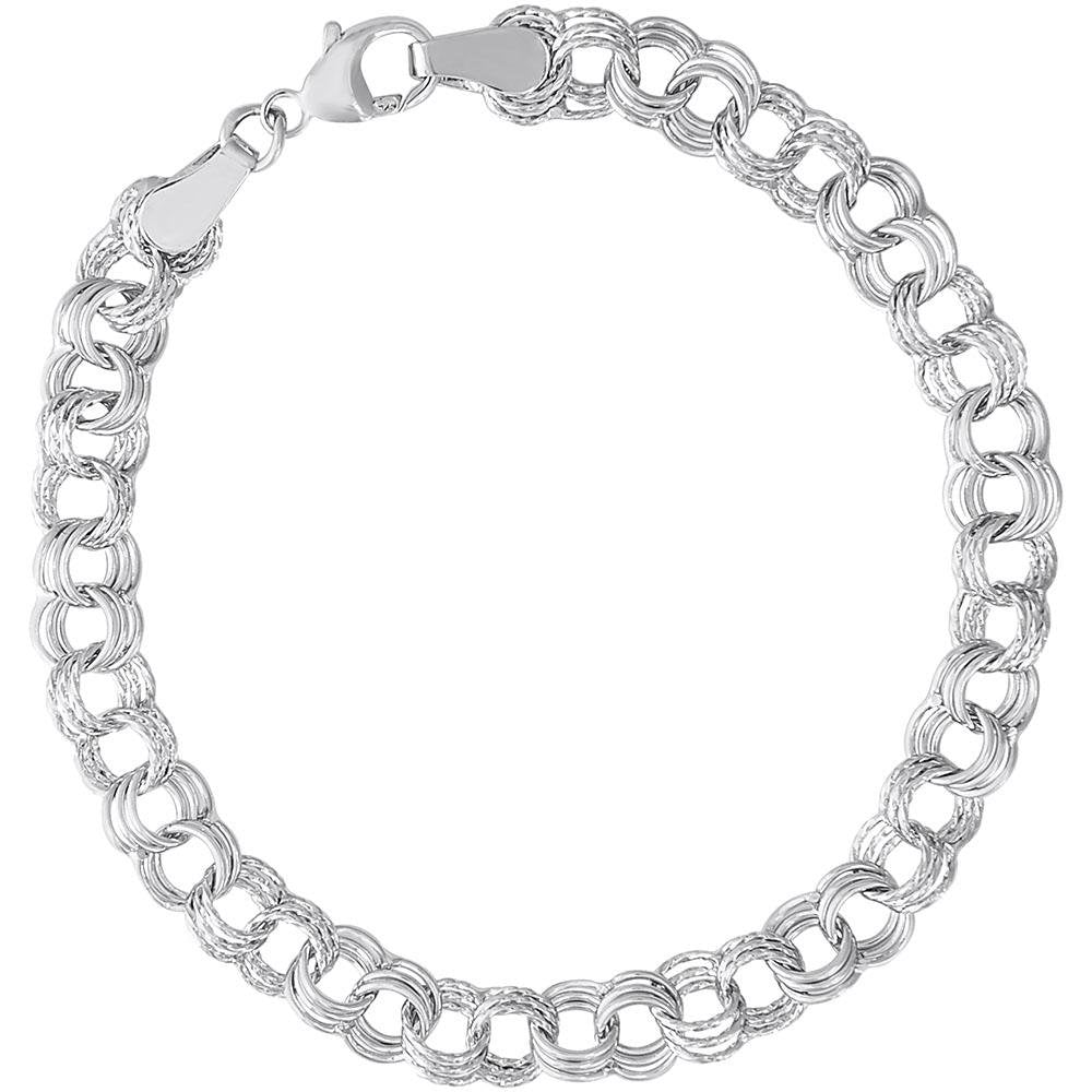 Rembrandt Charms - Twisted Triple Link Curb Classic Charm Bracelet - 20-0029 Rembrandt Charms Bracelet Birmingham Jewelry