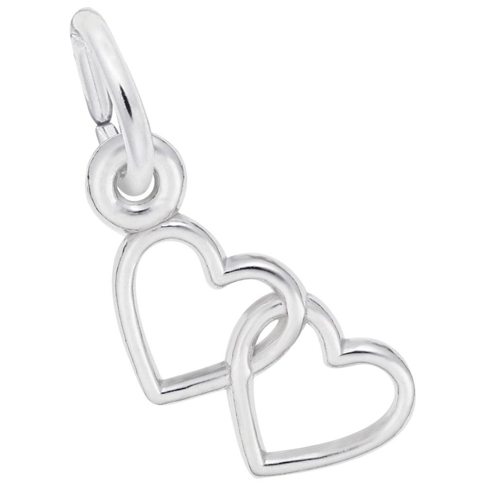 Rembrandt Charms - Two Open Hearts Accent Charm - 4512 Rembrandt Charms Charm Birmingham Jewelry