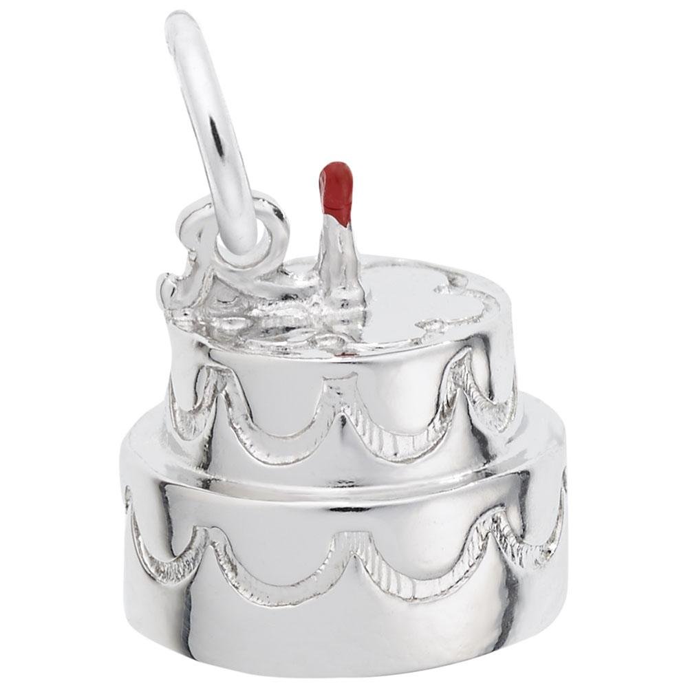 Rembrandt Charms - Two-Tier Cake with Candle Charm - 8154 Rembrandt Charms Charm Birmingham Jewelry