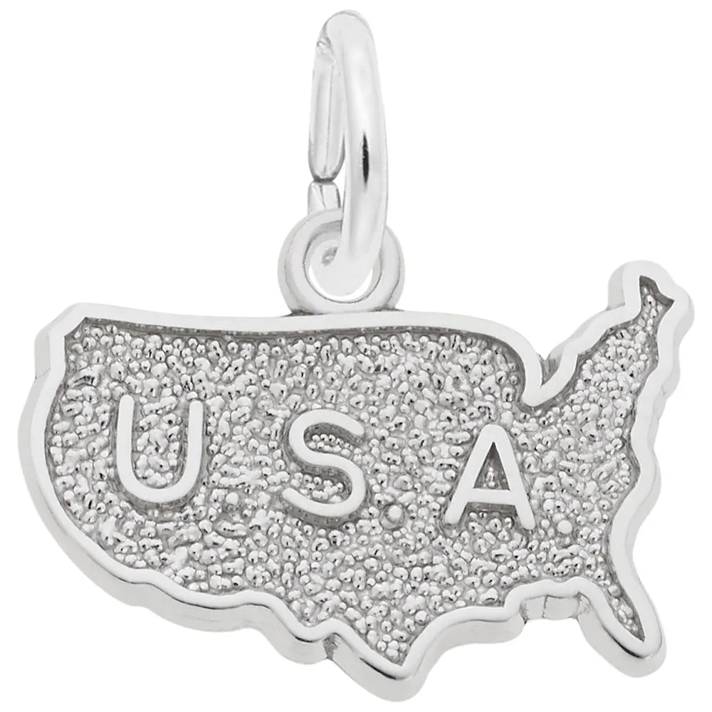 Rembrandt Charms - U.S.A Map Charm - 2351 Rembrandt Charms Charm Birmingham Jewelry