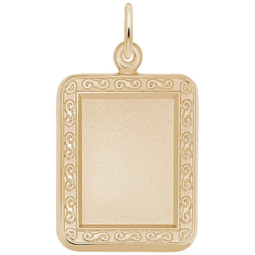 Rembrandt Charms - Vertical Rectangle Scroll Photoart Charm - 8614 Rembrandt Charms Charm Birmingham Jewelry
