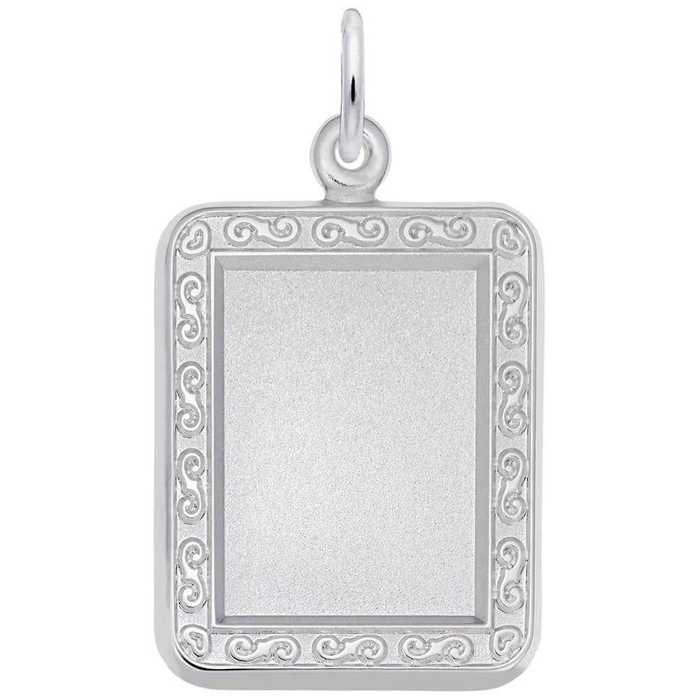 Rembrandt Charms - Vertical Rectangle Scroll Photoart Charm - 8614 Rembrandt Charms Charm Birmingham Jewelry