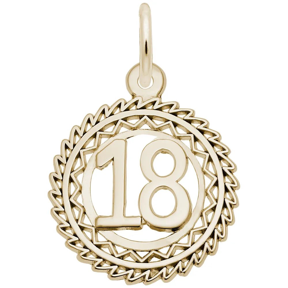 Rembrandt Charms - Victory Number Eighteen Charm - 2895-018 Rembrandt Charms Charm Birmingham Jewelry