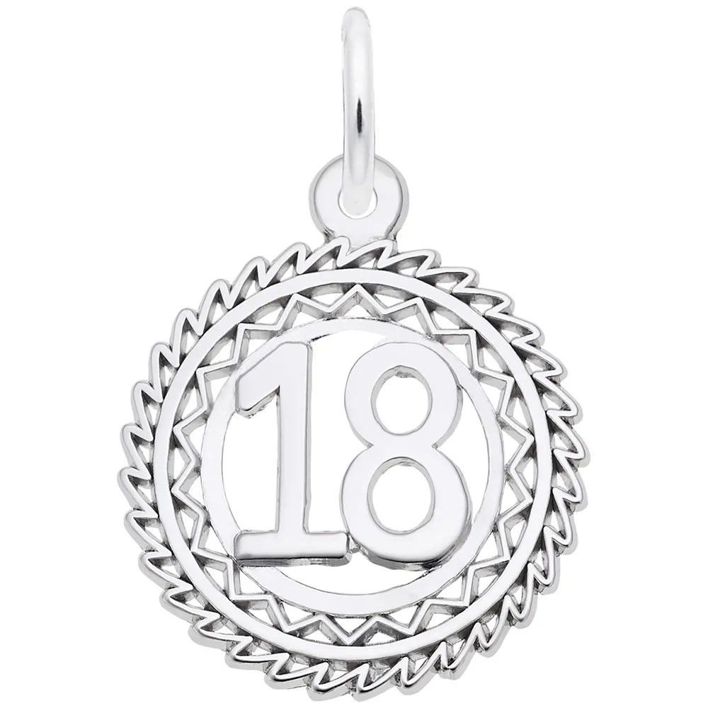 Rembrandt Charms - Victory Number Eighteen Charm - 2895-018 Rembrandt Charms Charm Birmingham Jewelry