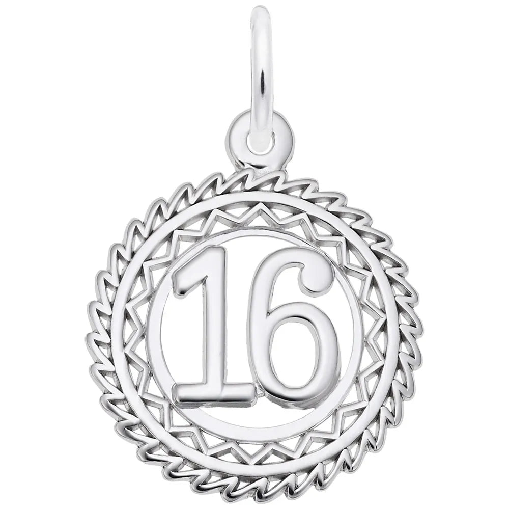 Rembrandt Charms - Victory Number Sixteen Charm - 2895-016 Rembrandt Charms Charm Birmingham Jewelry