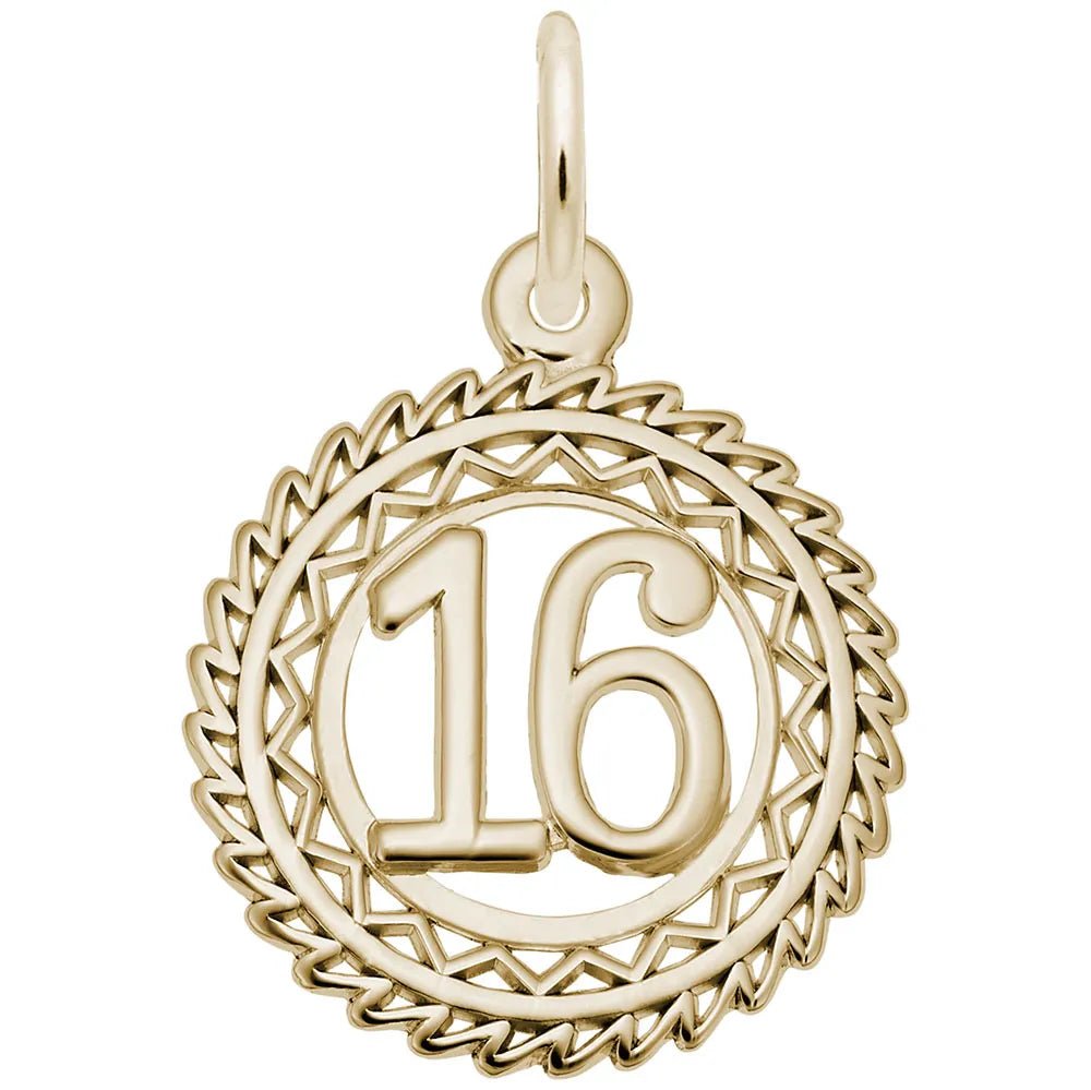 Rembrandt Charms - Victory Number Sixteen Charm - 2895-016 Rembrandt Charms Charm Birmingham Jewelry