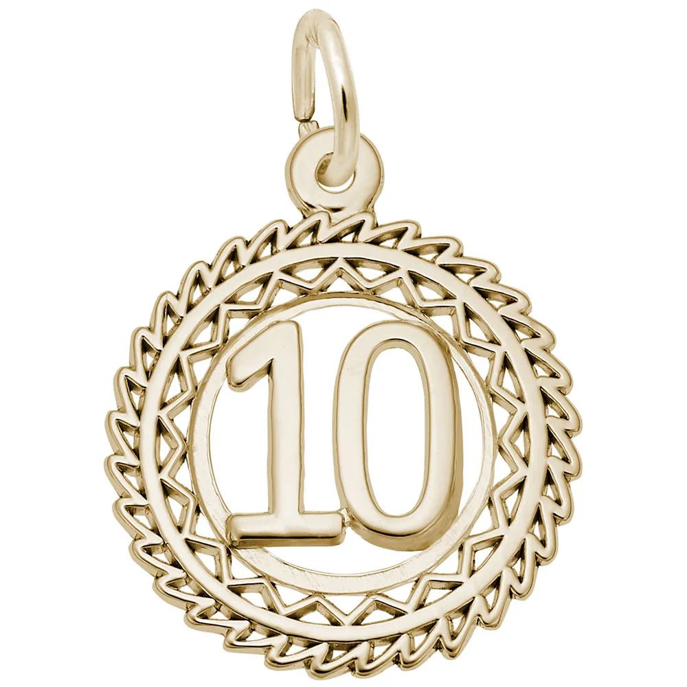 Rembrandt Charms - Victory Number Ten Charm - 2895-010 Rembrandt Charms Charm Birmingham Jewelry